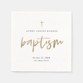 Modern Gold Script Religious Baptisme Servet (Voorkant)