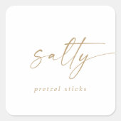 Modern Gold Script Salty Wedding Favor Vierkante Sticker (Voorkant)