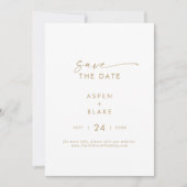 Modern Gold Script Save the Date Announounding Kaa (Voorkant)