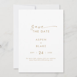Modern Gold Script Save the Date Announounding Kaa