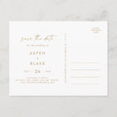 Modern Gold Script Save the Date Uitnodiging Briefkaart (Achterkant)