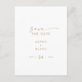 Modern Gold Script Save the Date Uitnodiging Briefkaart (Voorkant)
