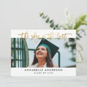 Modern Gold Script Sky is het Afstuderen Limiet Kaart (Staand voorkant)