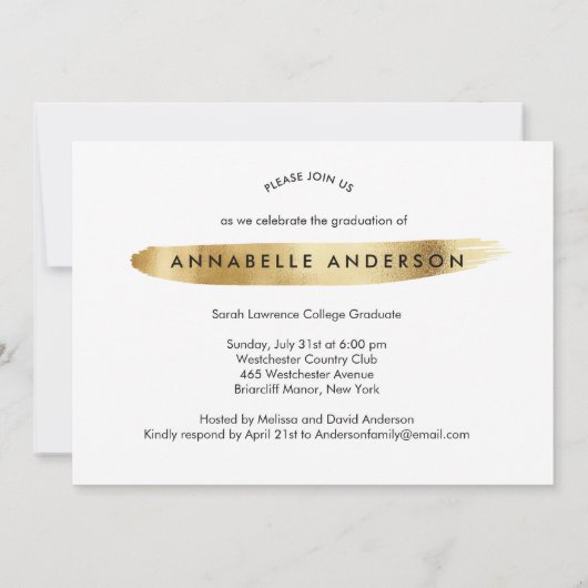 Modern Gold Script Sky is het Afstuderen Limiet Kaart (Achterkant)