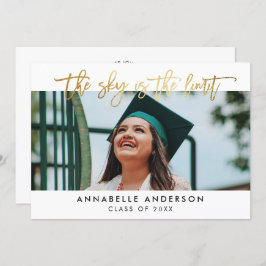 Modern Gold Script Sky is het Afstuderen Limiet Kaart