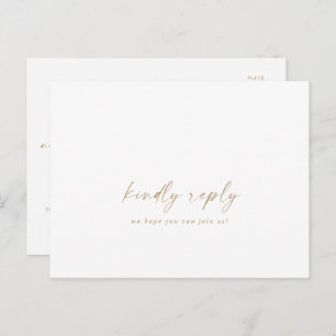 Modern Gold Script Song Request RSVP Briefkaart