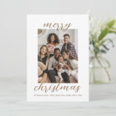 Modern Gold Script Stijlvolle kerstfamilie Feestdagenkaart (Staand voorkant)