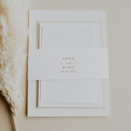 Modern Gold Script Styled Names Wedding Uitnodigingen Wikkel