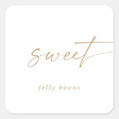 Modern Gold Script Sweet Wedding Favor Vierkante Sticker (Voorkant)