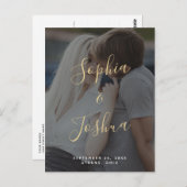 Modern Gold Script Vellum Look Foto Sla de datum o Briefkaart (Voorkant / Achterkant)