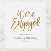 Modern Gold Script We zijn een servicepartij Wijn Etiket (Enkel label)