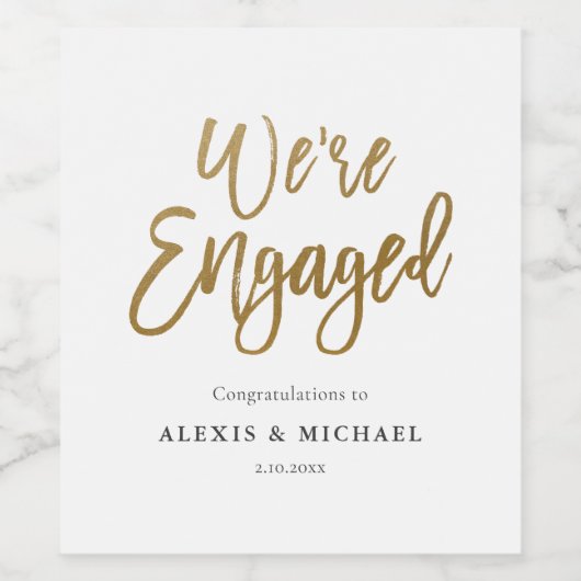 Modern Gold Script We zijn een servicepartij Wijn Etiket (Enkel label)