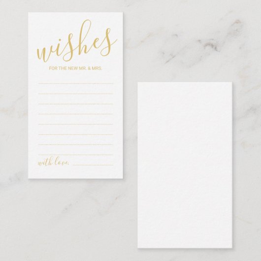 Modern Gold Script Weddenvice en -kroes Advieskaart (Voorkant / Achterkant)