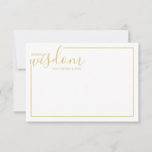Modern Gold Script Weddenvice en -kroes Advieskaart