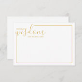 Modern Gold Script Weddenvice en -kroes Advieskaart (Voorkant / Achterkant)