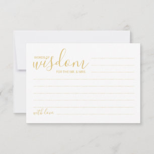 Modern Gold Script Weddenvice en -kroes Advieskaart
