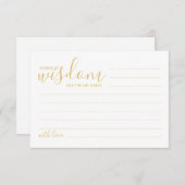 Modern Gold Script Weddenvice en -kroes Advieskaart (Voorkant / Achterkant)