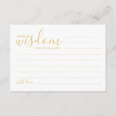 Modern Gold Script Weddenvice en -kroes Advieskaart (Voorkant)