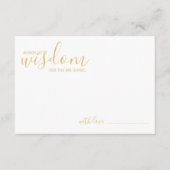 Modern Gold Script Weddenvice en -kroes Advieskaart (Voorkant)