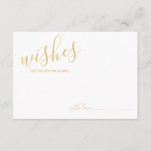 Modern Gold Script Weddenvice en -kroes Advieskaart (Voorkant)