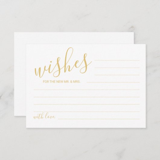 Modern Gold Script Weddenvice en -kroes Advieskaart (Voorkant / Achterkant)