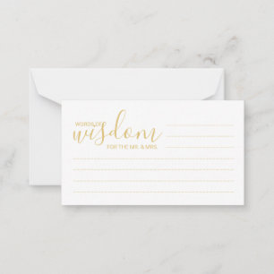 Modern Gold Script Weddenvice en -kroes Advieskaart
