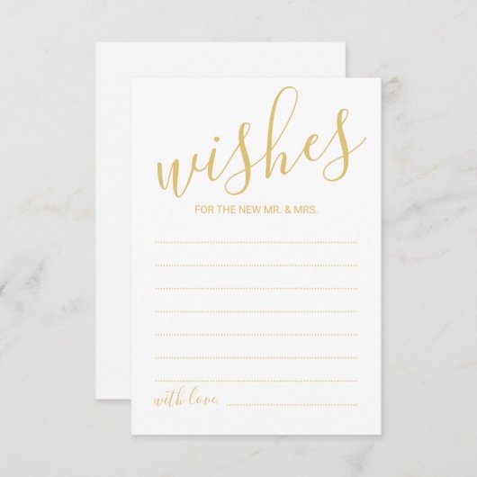 Modern Gold Script Weddenvice en -kroes Advieskaart (Voorkant / Achterkant)