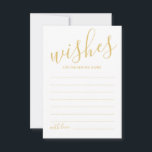 Modern Gold Script Weddenvice en -kroes Advieskaart<br><div class="desc">Voeg een persoonlijke aanraking aan uw bruiloft toe met een modern manuscript trouwadvies en wenst kaart. Deze advieskaart is voorzien van een titel in de gouden moderne lettertypestijl voor calligrafie en van details in de gouden moderne sans serif lettertypestijl op een witte achtergrond. Ideaal voor bruiloft, baby shower, verjaardagsfeest, vrijgezellenfeest,...</div>