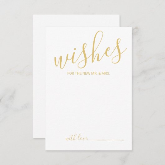 Modern Gold Script Weddenvice en -kroes Advieskaart (Voorkant / Achterkant)