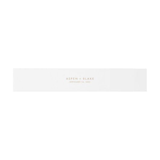 Modern Gold Script Wedding Belly Band Uitnodigingen Wikkel (Vlak)