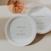 Modern Gold Script Wedding Cake Paper-Bord Papieren Bordje