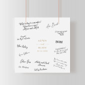 Modern Gold Script Wedding Guest Signing Poster