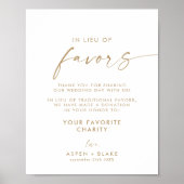 Modern Gold Script Wedding in Lieu of Favors Poster (Voorkant)