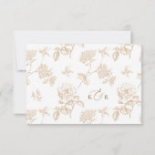 Modern Gold Script Wedding Meal Options RSVP Kaartje (Achterkant)