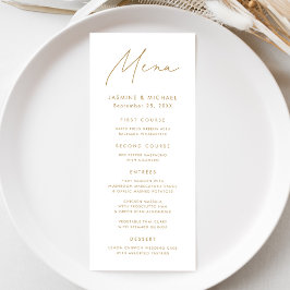 Modern Gold Script Wedding Menu