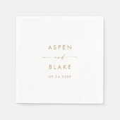 Modern Gold Script Wedding Napkins Servet (Voorkant)