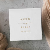 Modern Gold Script Wedding Napkins Servet