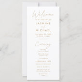 Modern Gold Script Wedding Program (Voorkant)