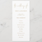 Modern Gold Script Wedding Program Kaart (Voorkant)