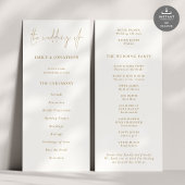 Modern Gold Script Wedding Program Kaart