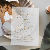 Modern Gold Script Wedding Save the Date Vellum Uitnodigingen
