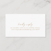 Modern Gold Script Wedding Website RSVP Informatiekaartje (Voorkant)