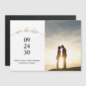 Modern Gold Script Weduwen Opslaan Datum Foto Magn (Voorkant / Achterkant)