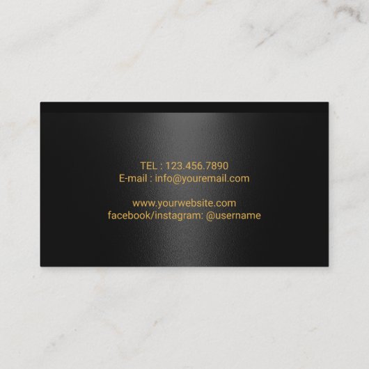 Modern Gold Shield Monogram Logo Black Metallic Visitekaartje (Achterkant)