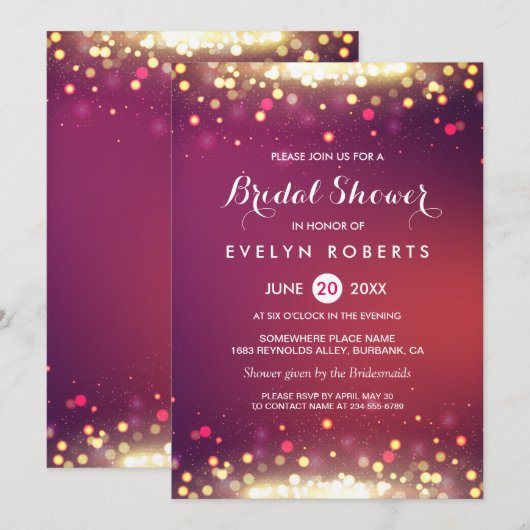 Modern Gold Shimmer Sparkles Wedding Vrijgezellenf Kaart (Voorkant / Achterkant)