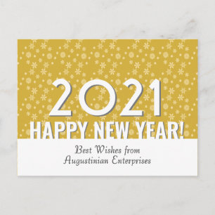 Modern GOLD   Snowflakes   Gelukkig nieuwjaar   20 Briefkaart
