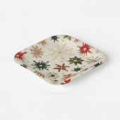  Modern Gold Snowflakes patroonvierkant Papieren Bordje (Gebogen)