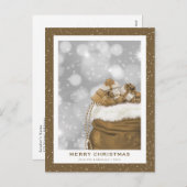 Modern Gold Snowy Merry kerst Feestdagenkaart (Voorkant / Achterkant)