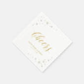 Modern Gold Sparkle & Cheers Custom Party Napkins Servet (Hoek)