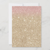 Modern Gold Sparkle Faux Glitter Quinceanera 15 Kaart (Achterkant)